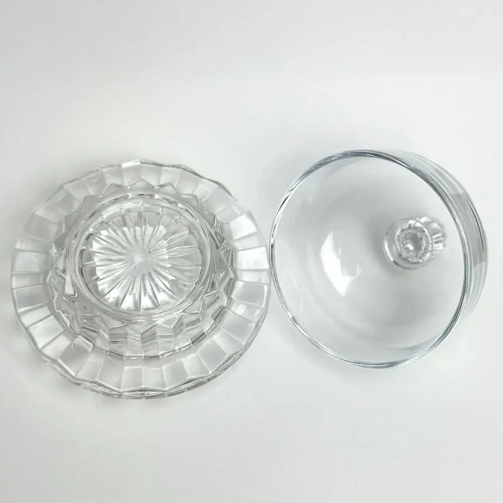 Mikasa Salina crystal mini round dome lidded dish 3” personal butter pat cloche